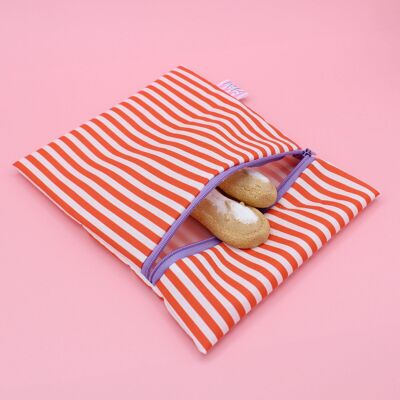 Snack bag - orange stripes