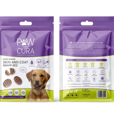 Friandises hypoallergéniques pour chiens Paw-Cura Skin & Coat Snapp-Eez aux protéines d'insectes 120 g