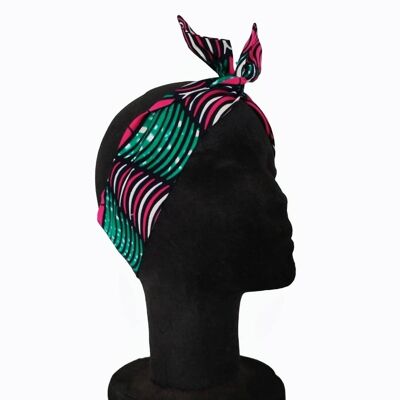 Pink and turquoise wax headband