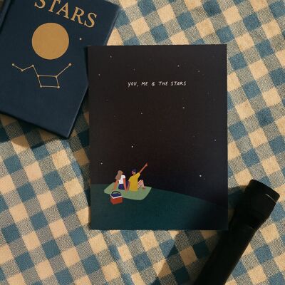 Tarjeta de felicitación Tú, yo y las estrellas
