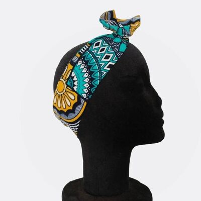 Turquoise and brown wax headband
