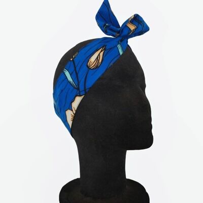 Wax headband Flowers, blue