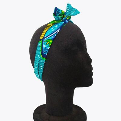 Turquoise yellow wax headband