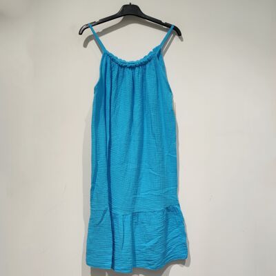 Vestido liso sin tirantes GAS DE COTON - PE25