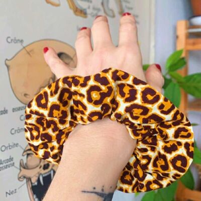 Large Leopard Wax Scrunchie