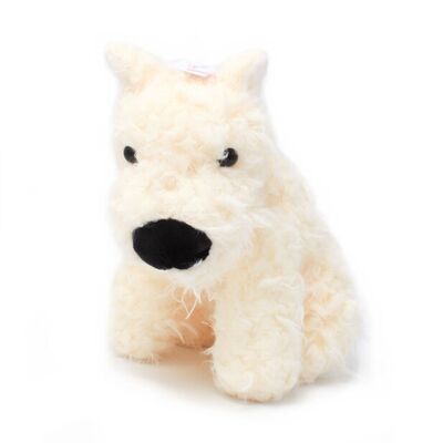 Cream furry Snowball the dog shoulder bag 28x21cm