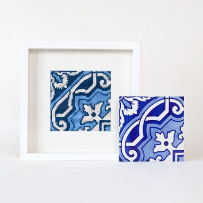 Kit de broderie au point de croix en carreaux portugais : Fontainhas