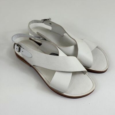 Handmade Moroccan Leather Sandals White