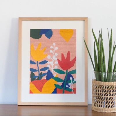 Kit de bordado de tulipanes