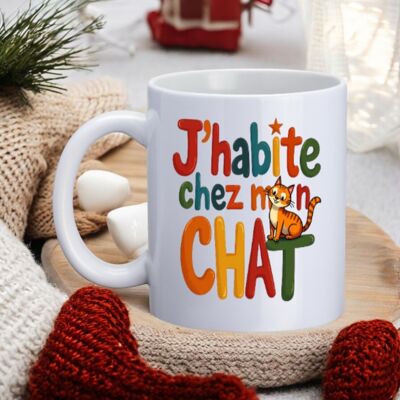 Tazza "Vivo con il mio gatto" (Multico)