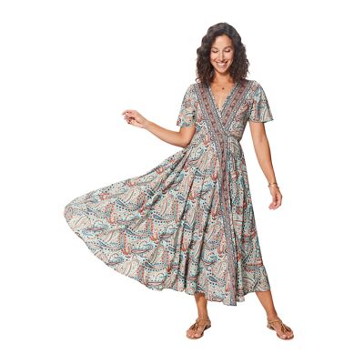 ROBE ETE LONGUE MANCHES COURTES MAXIPA3075I