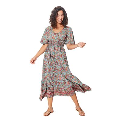 ROBE ETE LONGUE MANCHES COURTES MAXIPA3080D