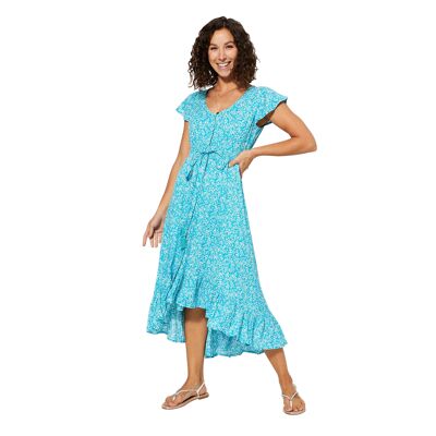 HIGH-LOW SHORT-SLEEVED SUMMER DRESS MAXIPAV0014D
