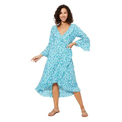 ASYMMETRICAL SUMMER DRESS 3/4 SLEEVES MAXIPAV0022B