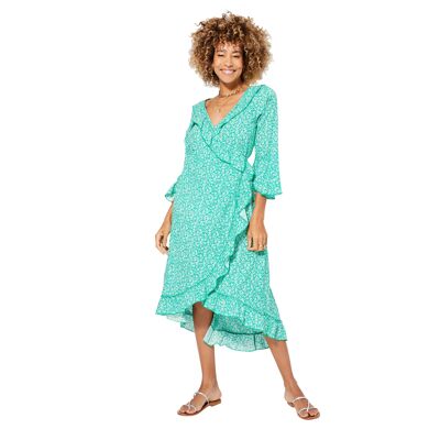ASYMMETRICAL SUMMER DRESS 3/4 SLEEVES MAXIPAV0022C