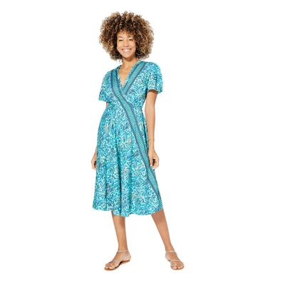 VESTIDO DE VERANO DE LARGO MEDIO Y MANGA CORTA RLIP0298F