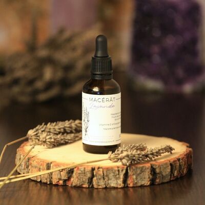 Lavender Oil Macerate. delicate and irritated skin. Healing, soothing, anti-inflammatory. Face, body and hair. Flower macerate. Vegetable oil. Facial oil. Body oil. Hair and scalp oil. Nourish skin.Natural oil