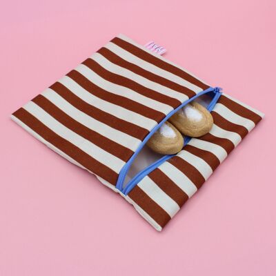 Bolsa de merienda - rayas color crudo