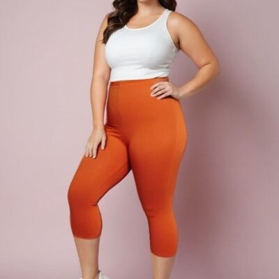 Leggings básicos naranjas de talla grande (B215 y naranja)