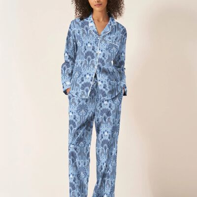 Favourite Travels Women's Long Sleeve Organic Cotton Pyjama Trouser Set