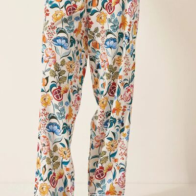 Florals on White Women's Organic Cotton Pyjama Trouser