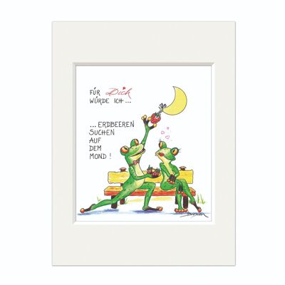 Quadro passepartout - Fragole sulla luna - Rana moderna - MF / 010-0-100164