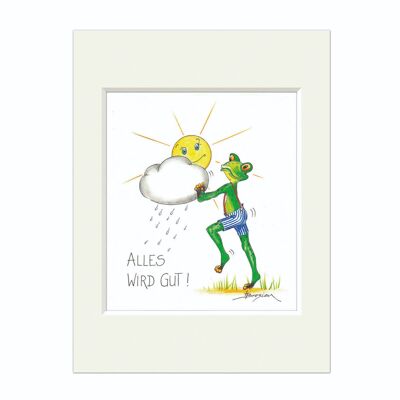 Passepartout - picture - everything will be fine - modern frog - MF / 020-0-100888