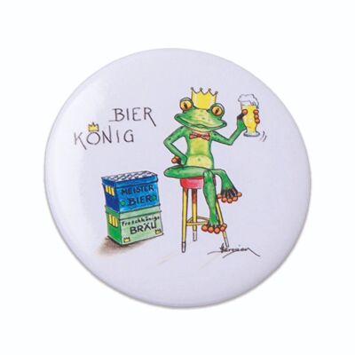 Magnet Button - Bierkönig - Moderner Frosch - MF/012-0-100761