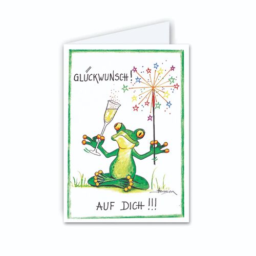 Briefkarte - Glückwunsch - Moderner Frosch - MF/001-H-101345