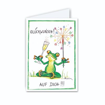 Briefkarte - Glückwunsch - Moderner Frosch - MF/001-H-101345