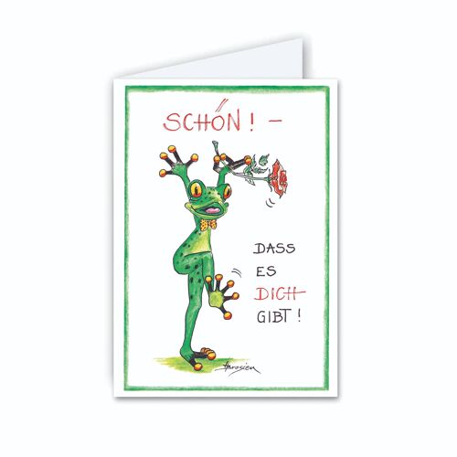 Briefkarte - Schön, dass es Dich gibt - Moderner Frosch - MF/004-H-101348