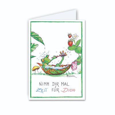 Briefkarte - Zeit für Dich - Moderner Frosch - MF/007-H-101351