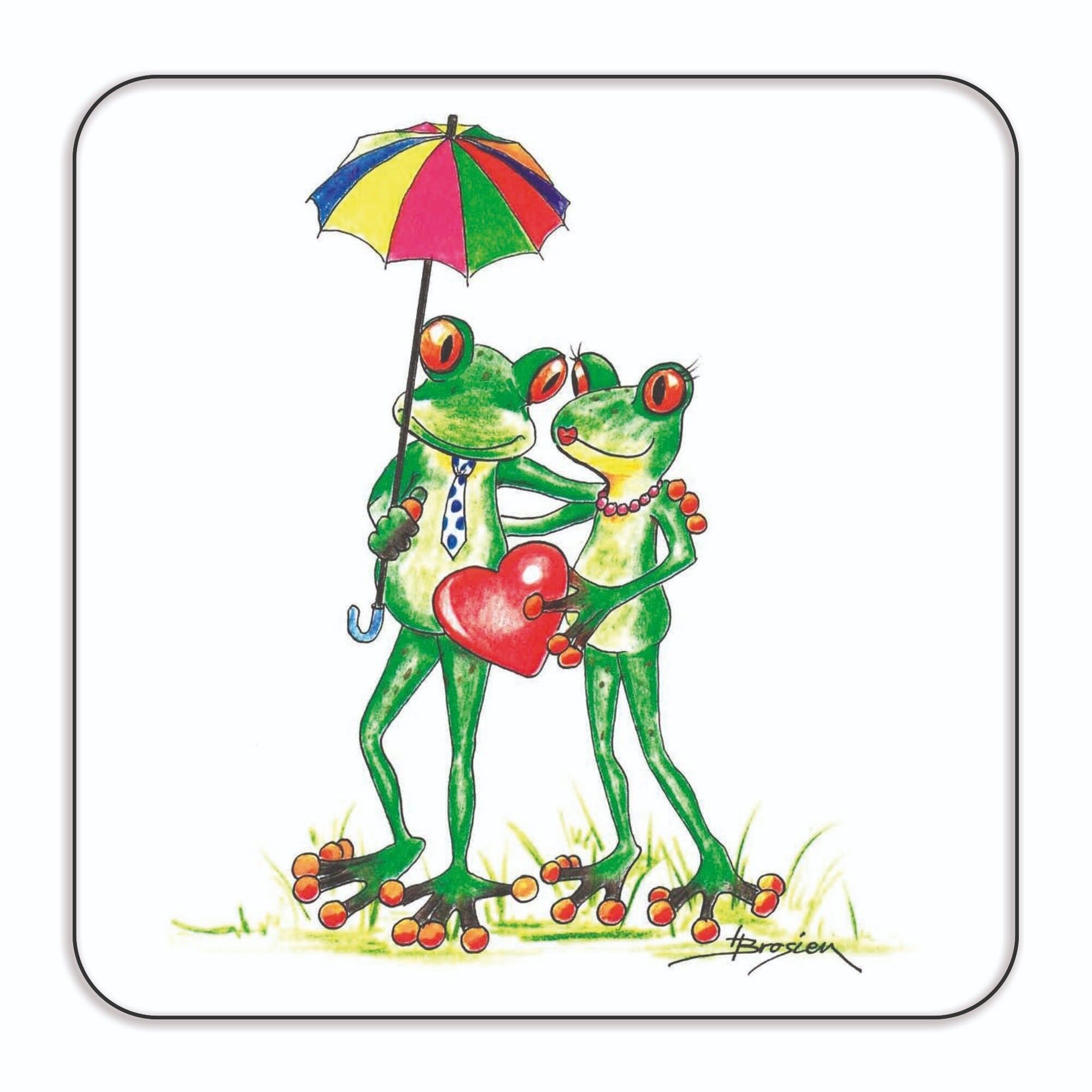 6 sottobicchieri in una scatola - insieme - rana sottobicchiere - MF / 002-0-100447