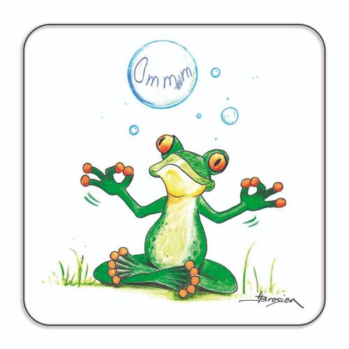 6 Untersetzer in einer Box - Yoga - Untersetzer Frosch - MF/001-0-100448