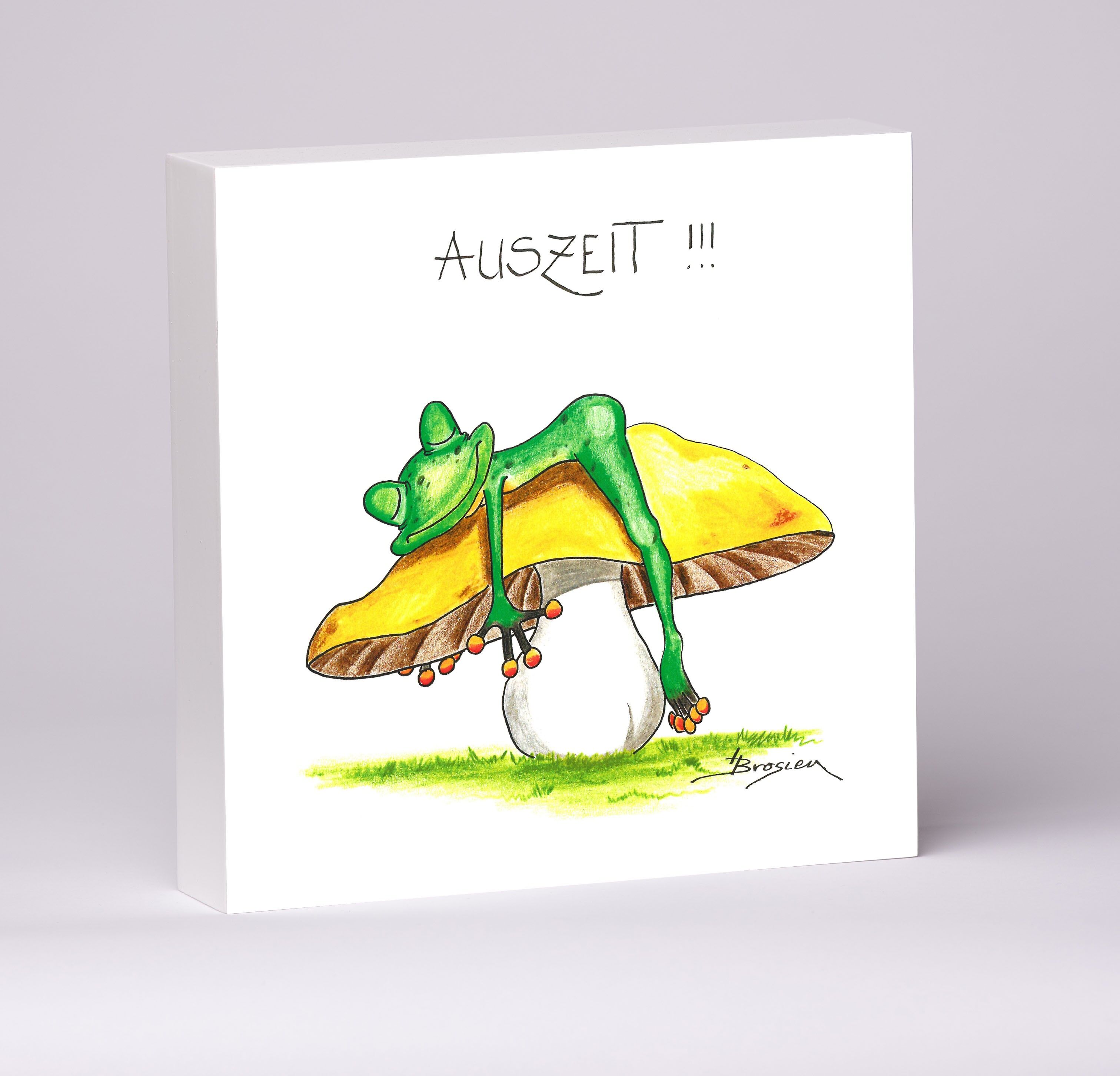 Print on MDF picture wood box - Time out - Modern frog - MF / 005-0-100659