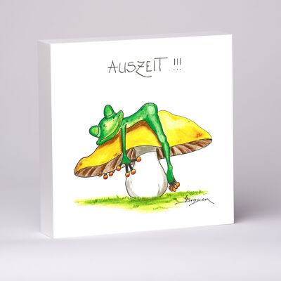 Print on MDF picture wood box - Time out - Modern frog - MF / 005-0-100659