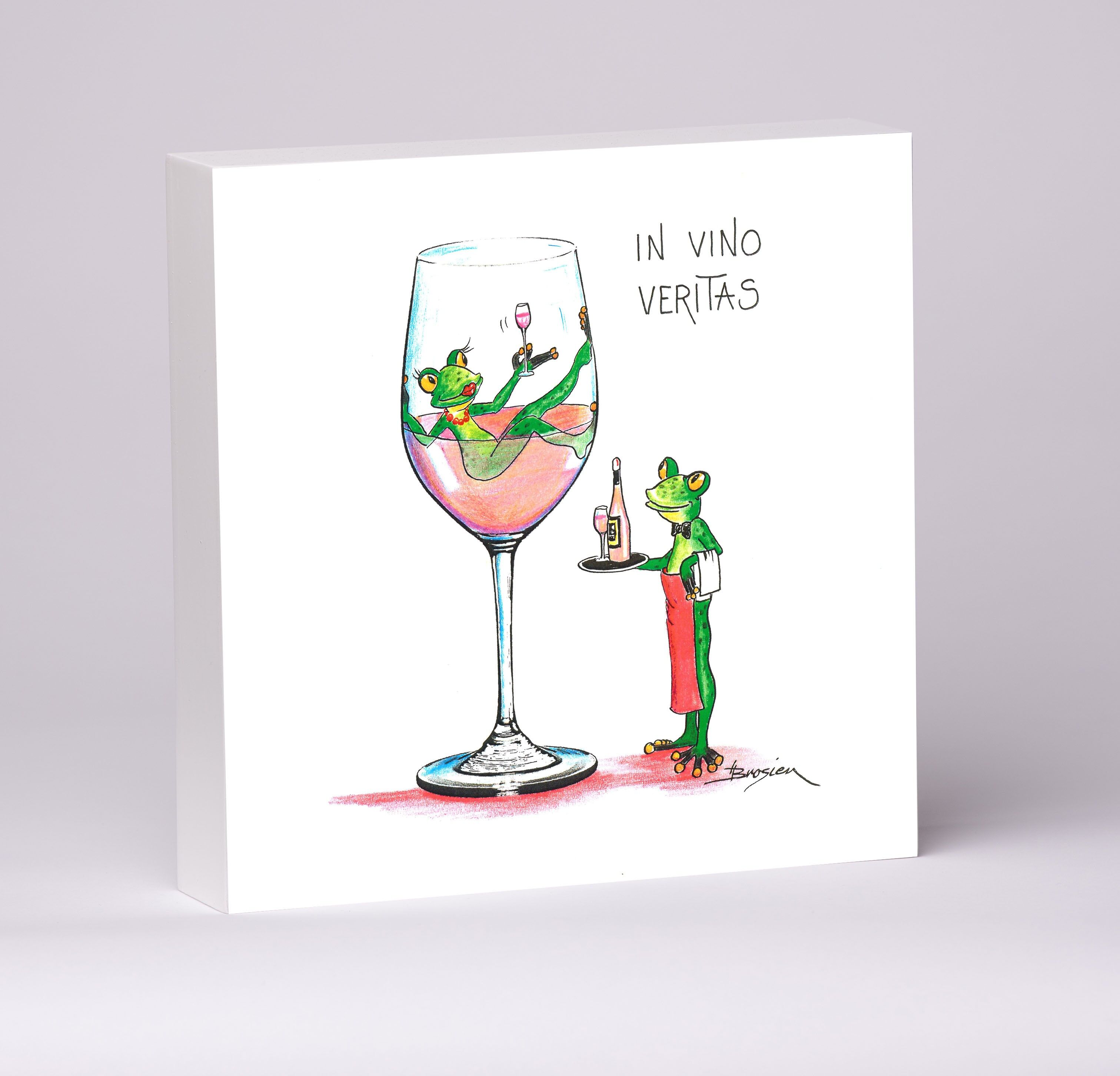Print on MDF picture wood box - In Vino veritas - Moderner Frog - MF / 017-0-100664