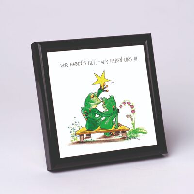 Stampa artistica 10x10cm con cornice nera - Abbiamo l'un l'altro - Modern Frog - MF / 014-0-101230