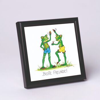 Tirage d'art 10x10cm encadré noir - Best Friends - Modern Frog - MF / 019-0-101297 1