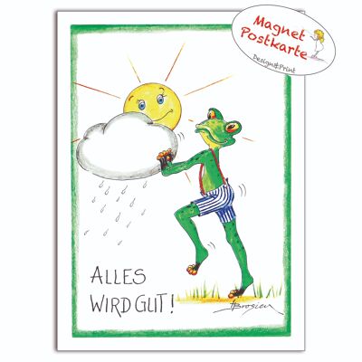 Magnetic Card - Everything will be fine - Modern Frog - MF / 020-H-101470