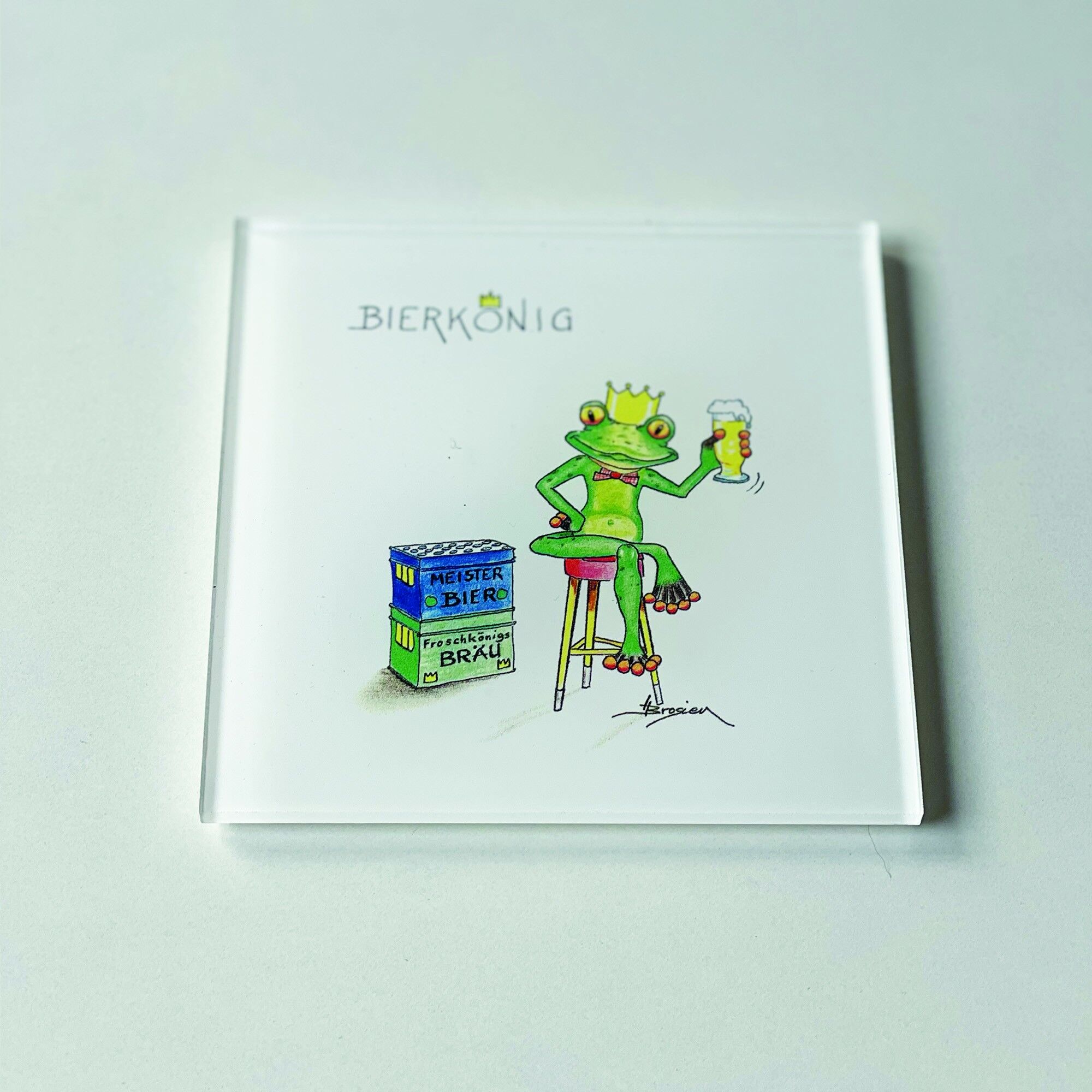 Sottobicchiere in acrilico - Beer King - Modern Frog - MF / 012-0-101042