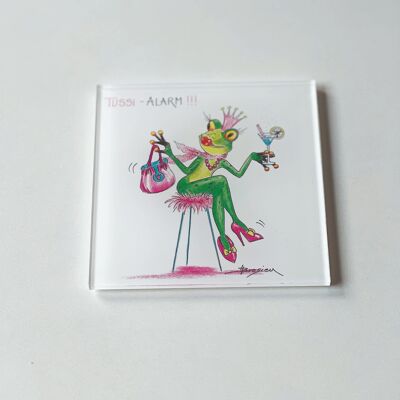 Acrylic coaster - chick alarm - modern frog - MF / 015-0-101043