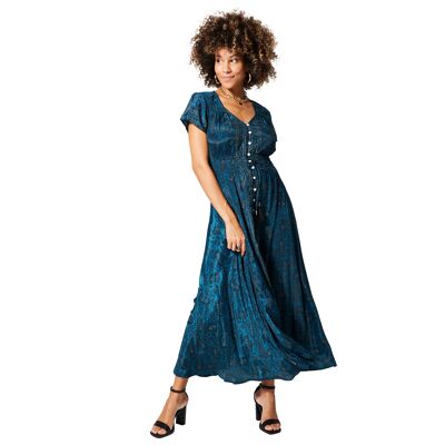 MAXIPA2010F LONG SHORT-SLEEVED SUMMER DRESS