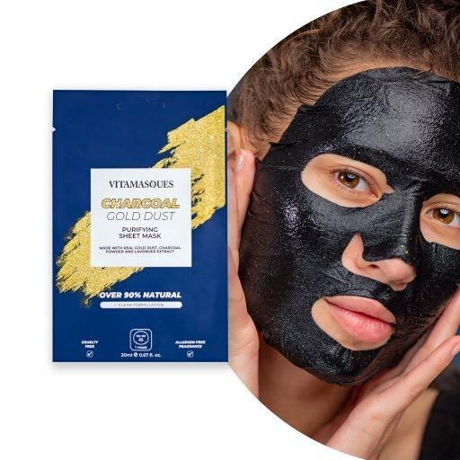 Charcoal Gold Dust Face Sheet Mask