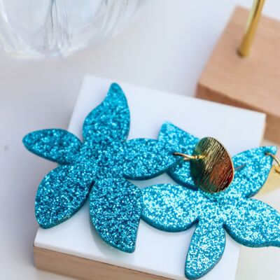 Tiana Blue Sequin Earrings