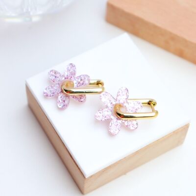 Jeanne Lilac Sequin Interchangeable Hoop Earrings