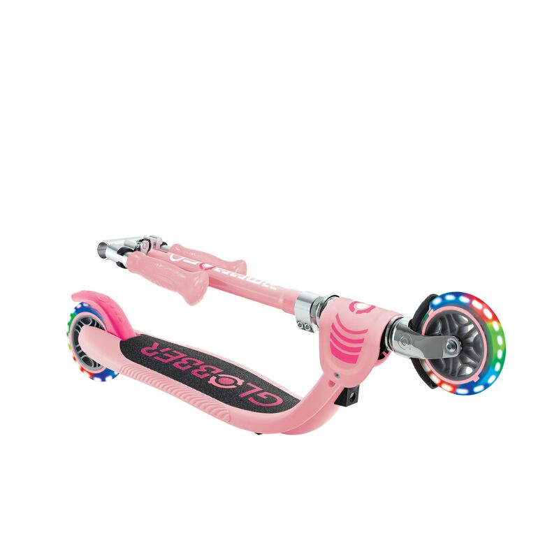 Globber Flow Element Junior Lights – Patinete Plegable De 2 Ruedas Con Luces LED Y Freno – Para Niños 4+ – Verde Menta