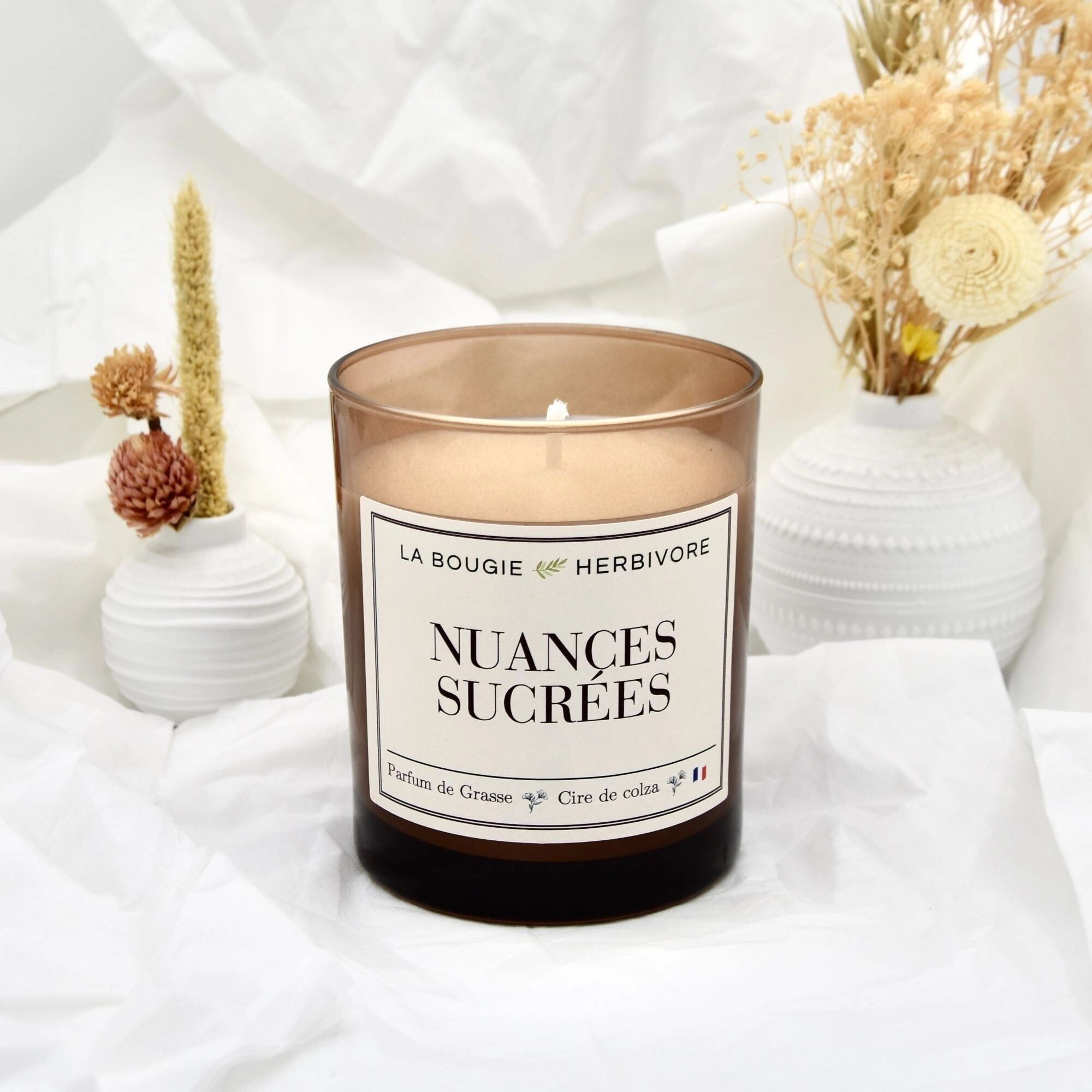 Sweet Shades Scented Candle in Amber Glass | Rapeseed Wax | Grasse Fragrance - 180g