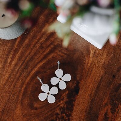 Boucles d'oreilles LIZ, bois et plexi