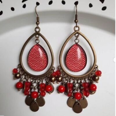 Boucles d'Oreilles Rouge Garance